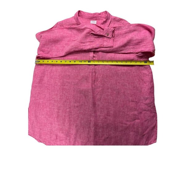 Sigrid Olsen Pink Linen Roll Tab Sleeve Beachy Coastal Lagenlook Tunic Size 1X - Picture 5 of 14